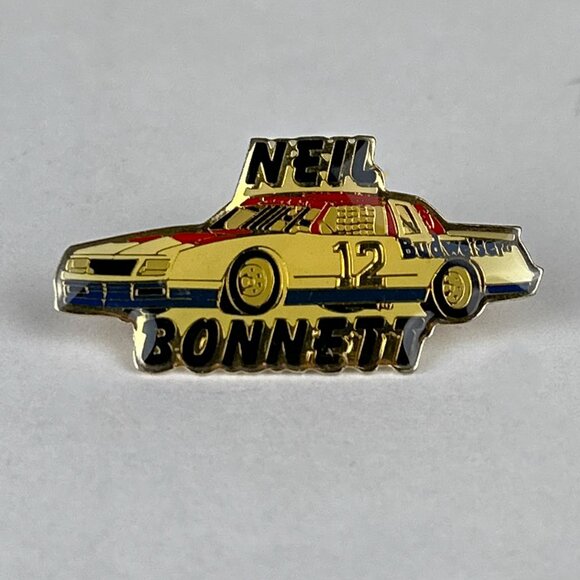 VTG Neil Bonnett Red White Blue Budweiser #12 Hat/Jacket/Lapel Pin - Picture 2 of 7